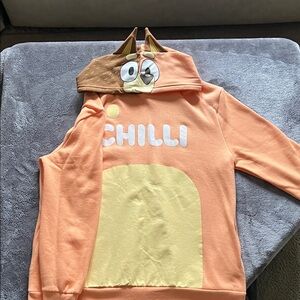 Bluey Orange Hoodie with Character Design
